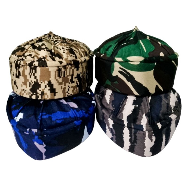 Peci RUSIA SQUBA LORENG Murah, Peci Rusia Kubah, Kopiah Rusia Loreng, Peci Ceng Ho Loreng, Peci Kopi