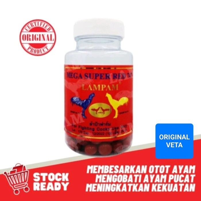 SUPLEMEN AYAM MEGA SUPER RED 747 LAMPAM THAILAND AYAM PUCAT BESAR OTOT