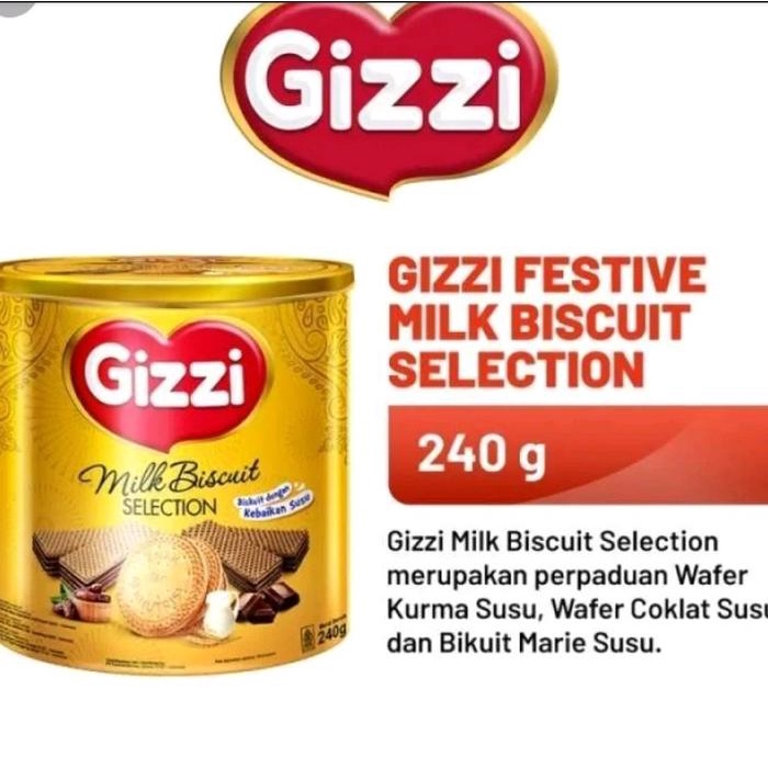 

Biscuit gizzi milk wafer ( 1 karton isi 6 kale ) 240gram