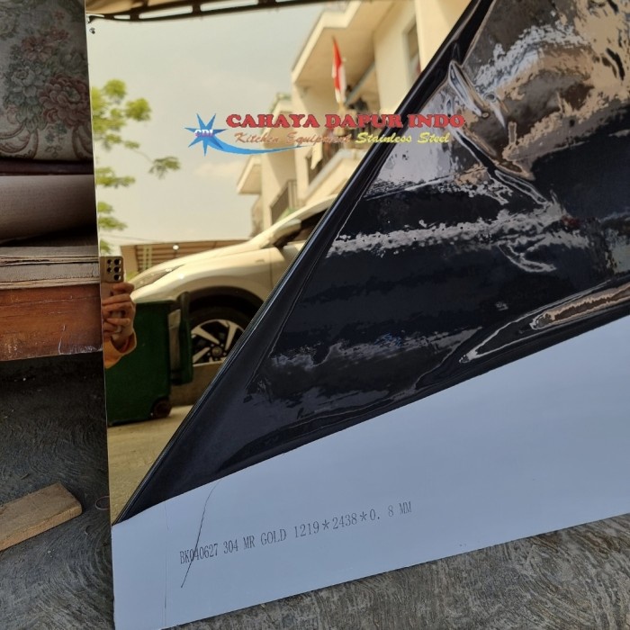 PLAT 304 GOLD MIRROR TEBAL 0.8mm / PLAT STAINLESS 304 GOLD MIRROR 0.8mm / plat 304 gold mirror 4x8