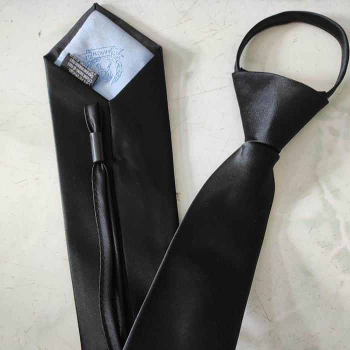 PREMIUM Dasi Pria Dasi Kantor Dasi Hitam Polos Dasi Instan Tebal Import Premium Arrow 0032