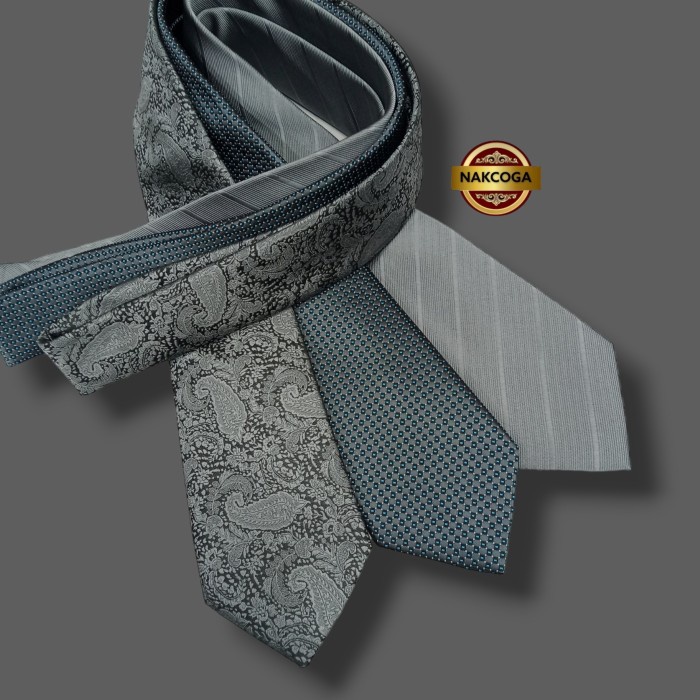 PREMIUM Dasi silver polos dasi panjang murah berkualitas