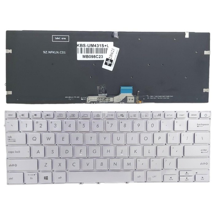 KEYBOARD ASUS ZENBOOK 14 UM431 UM431DA SILVER BACKLIGHT BERKUALITAS