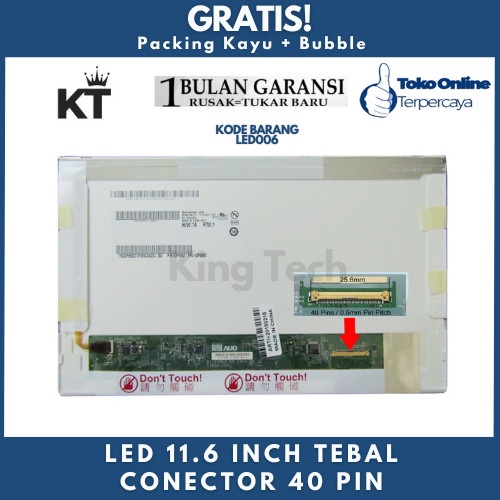 LCD LED LAPTOP 11.6 TEBAL CONEKTOR 40PIN