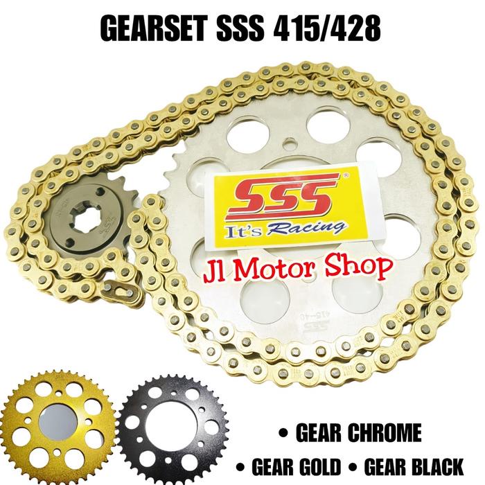 GIR GEAR SET GEARSET SSS 428 415 KAWASAKI NINJA 150 R RR SS - NINJA R RR SS Rantai Gold Not TK TDR
