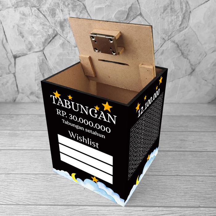 Celengan Buka Tutup Kunci Hitam Target Jumbo 30 Juta 50 Juta 100 Juta Setahun Termurah Gembok Besar