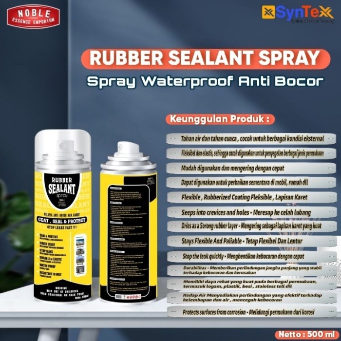 (BestSeller) Rubber Sealant Spray Ajaib Waterproof Liquid Rubber Sealant Spray 500 ml - Pelapis Anti