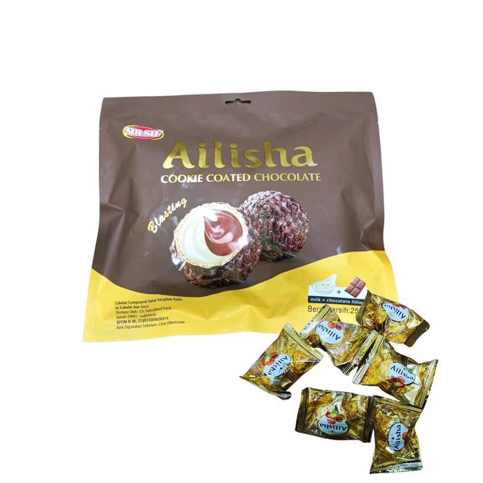 

terbaru !!! wafer ball coklat ailisha cookie coatef chocolate blasting 250gr - coklat roka ready