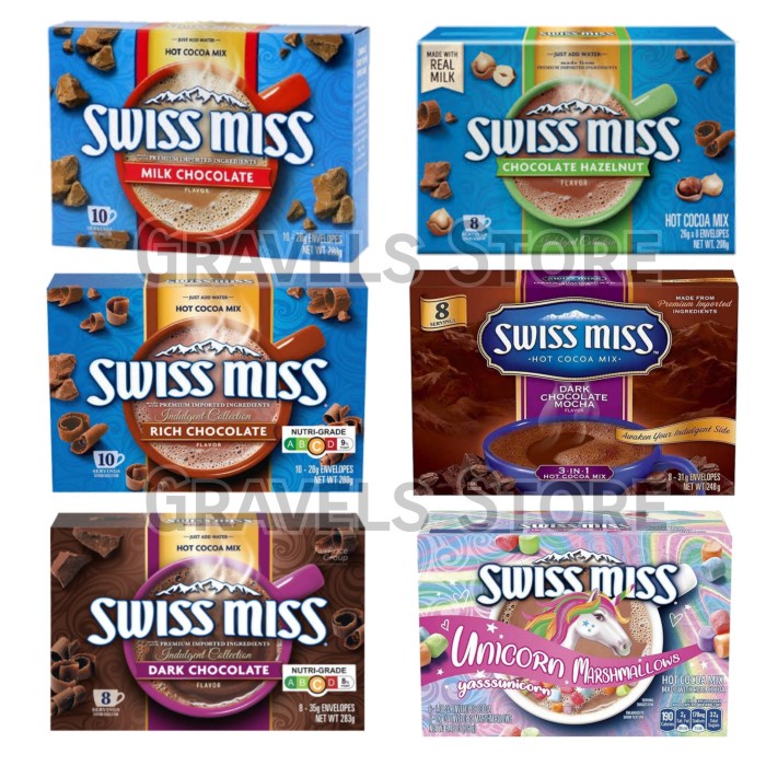 

SALE TERBARU SWISS MISS MILK HOT CHOCOLATE / RICH / DARK CHOCO / DARK MOCHA / HAZELNUT READYY