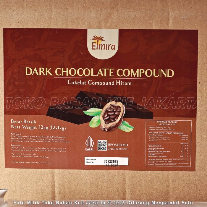 

SALE TERBARU ELMIRA DARK CHOCOLATE COMPOUND BLOCK 1KG COKELAT BAKING BATANG COKLAT MASAK PREMIUM