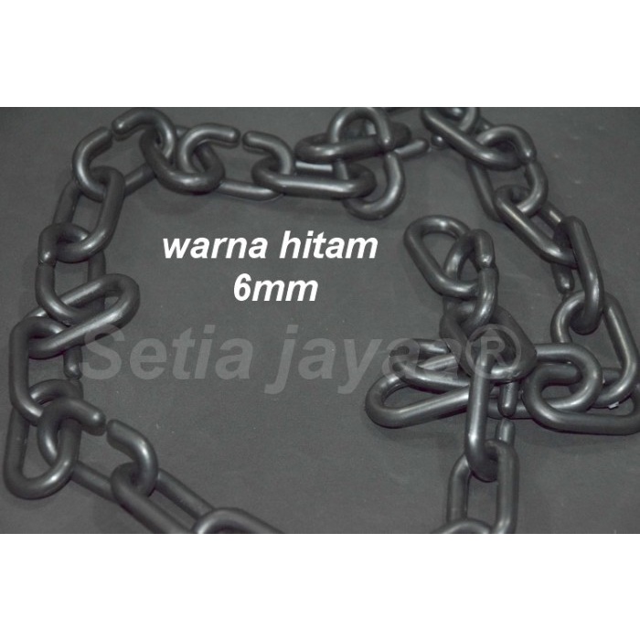 

(BestSeller) rantai plastik 6mm HITAM / rantai baju / distro / toko / fashion