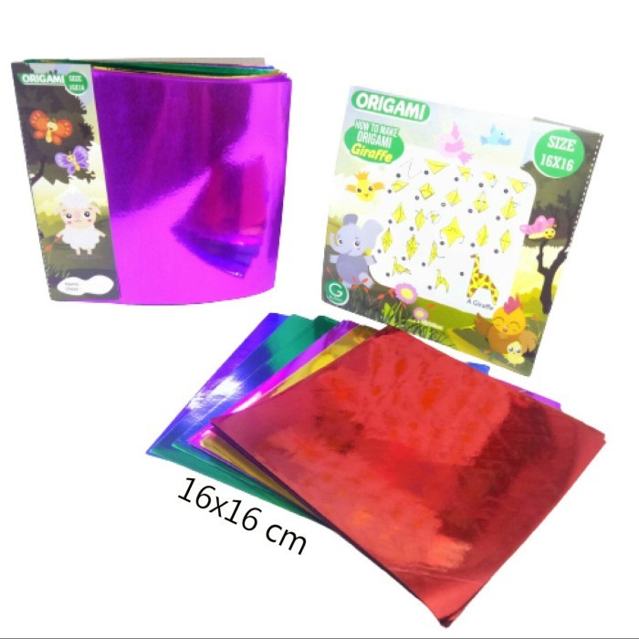 

(BestSeller) Origami kertas lipat metalik kilap emas