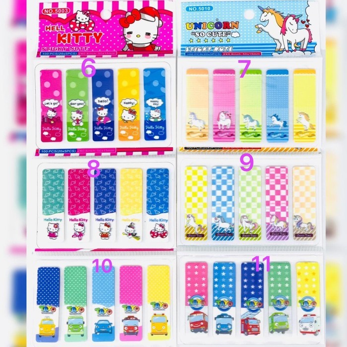 

(BestSeller) Pos it / Sticky Note Plastik / pembatas buku memo karakter lucu