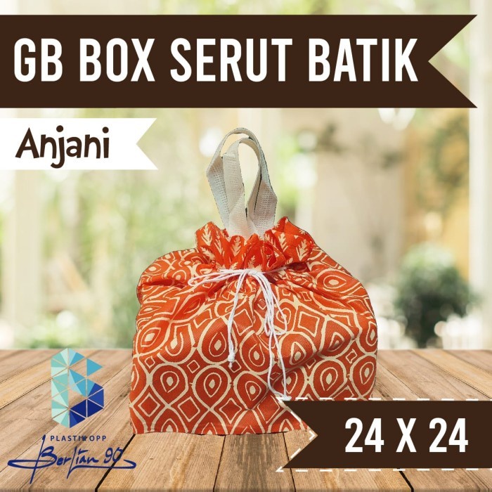(BestSeller) Goodie Bag Serut Motif Batik 24 x 24 cm Tas Kain Spunbond Tas Hajatan