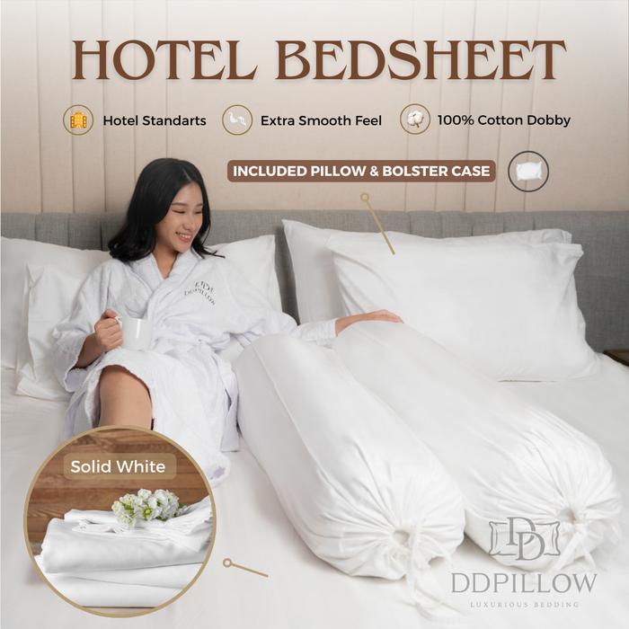 Laris Bed Sheet / Sprei Hotel Polos Hotel Bintang 5, 100% Cotton Dobby 300Tc