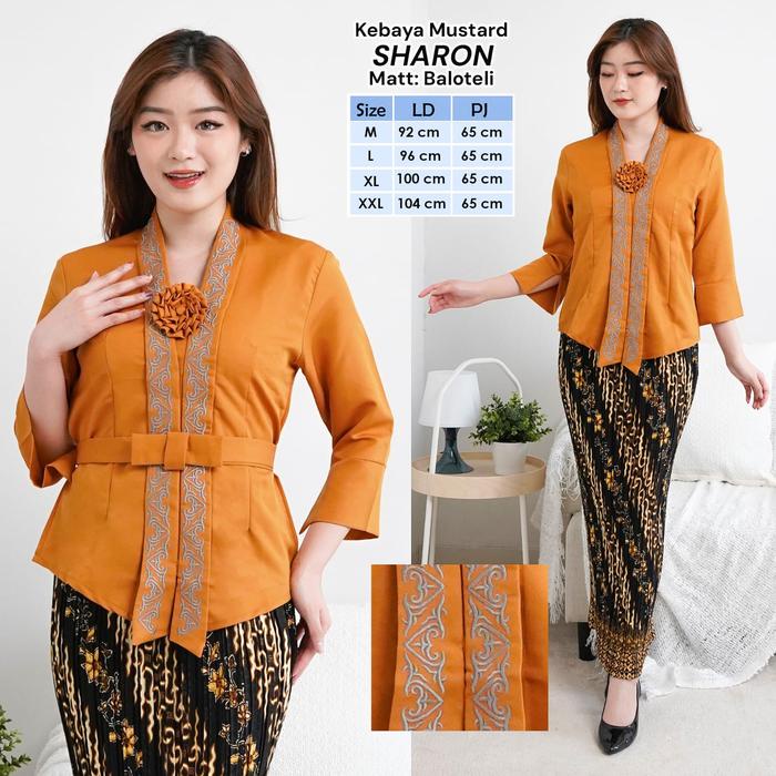 Atasan Kebaya Kutubaru Wanita Dewasa Modern Mewah Lengan 7/8 Warna Putih Cerah Bordir Coklat Abu