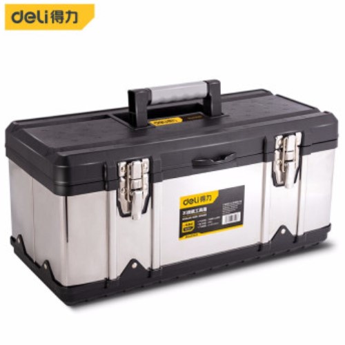 Deli Tool Box / Kotak Perkakas Besar 20inch Baja Hitam Untuk Menyimpan Alat Perkakas DL432020