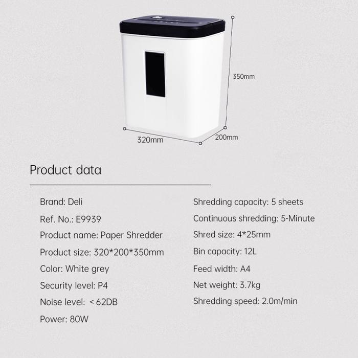 

Promo Deli Penghancur Kertas Kapasitas 5 Lembar Ukuran 4 * 25Mm Putih E9939 Paper Cod