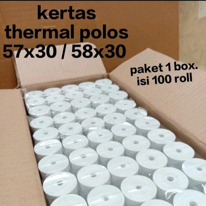 

Ready Stock Thermal 57X30Mm Paket 100 Cocok Untuk Mobile Printer Bluetooth 58Mm Sintetis Struk Hitam