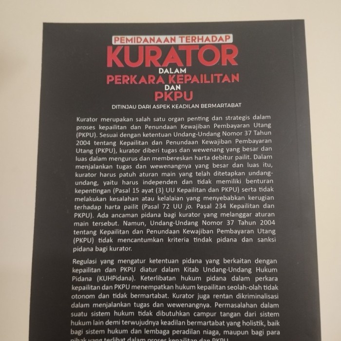 

Ready Stock Buku Pemidanaan Terhadap Kurator Dalam Perkara Kepailitan Dan Pkpu - Dr. Ranto Parulian
