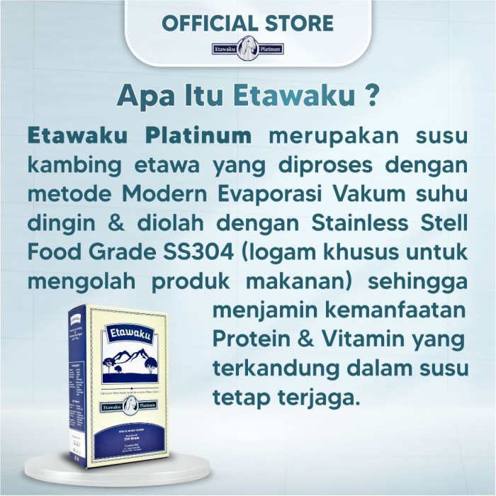 

(BestSeller) SUSU ETAWAKU PLATINUM OFFICIAL - SUSU KAMBING ETAWA MURNI HALAL - BUBUK KRIMER NABATI