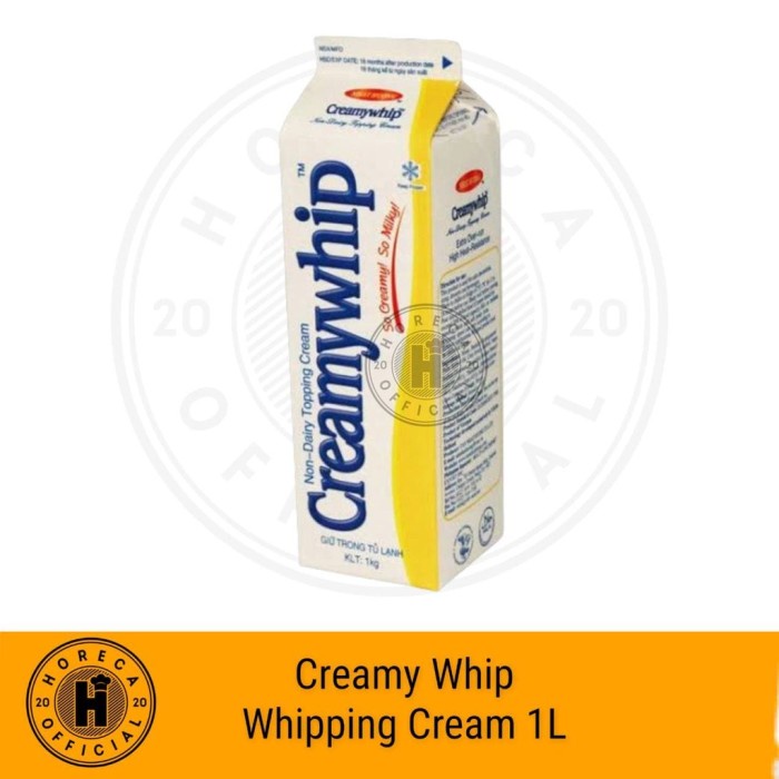 

(BestSeller) WHIPPING CREAM CREAMY WHIP NON DAIRY CREAM 1000ML / KRIMER CAIR 1 LITER