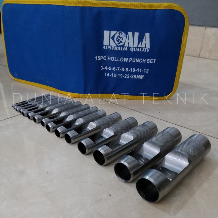 

Jual [READY] Koala Hollow punch Sett 15pcs Alat Pembolong Gasket Kulit PLONG Sett