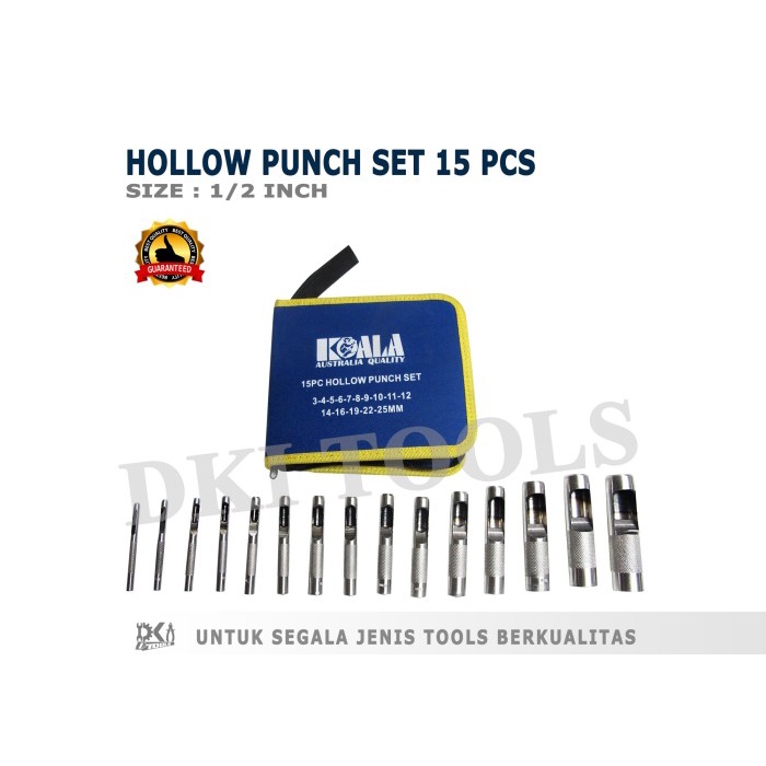

Jual [READY] Alat pelubang pembolong tang plong kulit KOALA 15 pcs hollow punch