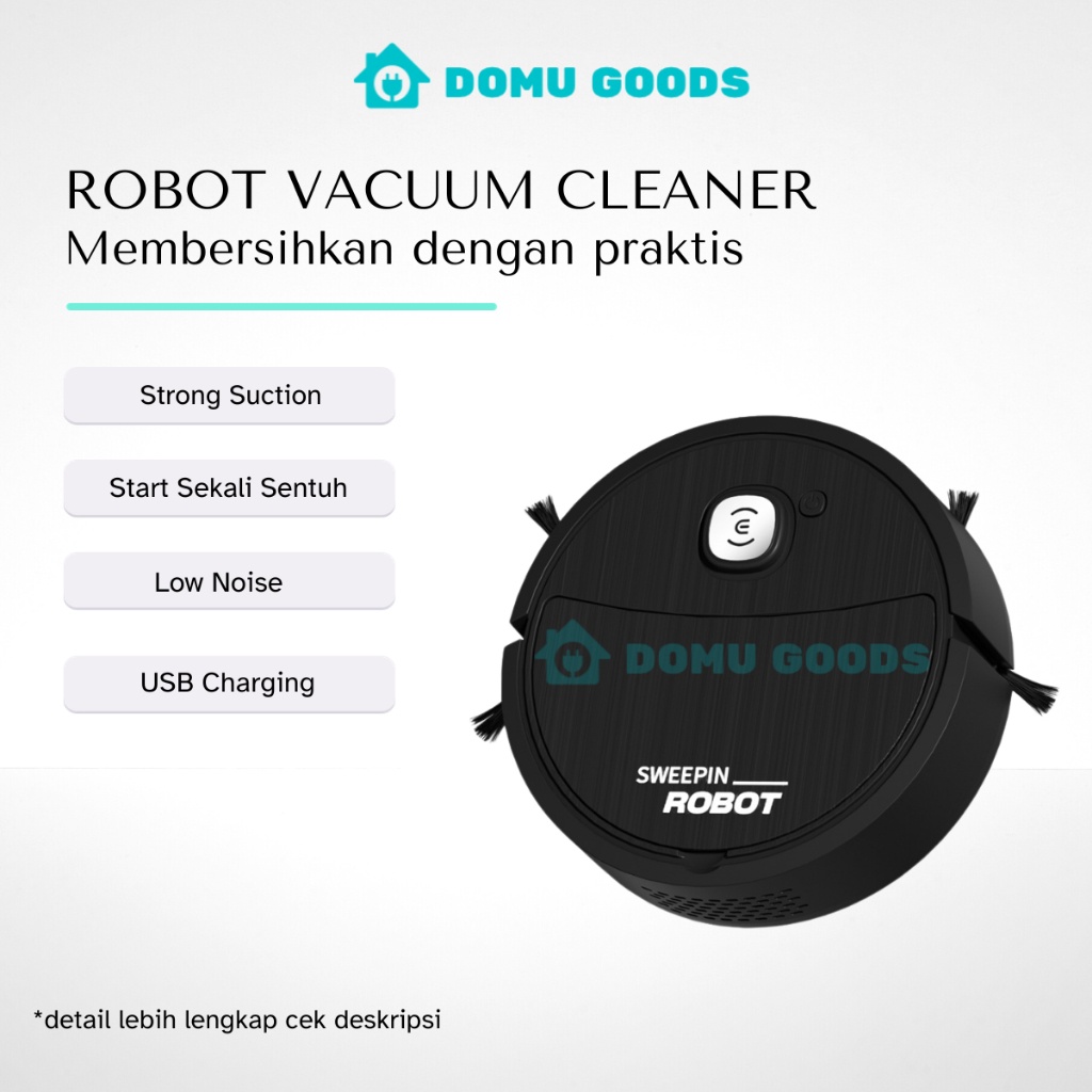DOMU Robot Vacuum Cleaner / Smart Sweeping Robot Murah / Sapu Penyedot Debu Portable / Robot Sapu
