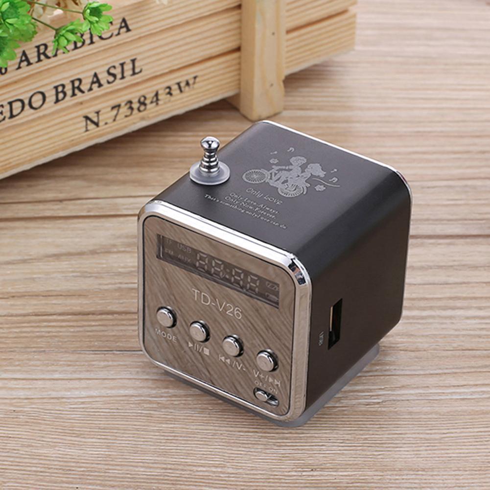 Portable Td-V26 Digital Fm Radio Speaker Mini Fm Radio Receiver /Lcd Display Stereo Loudspeaker