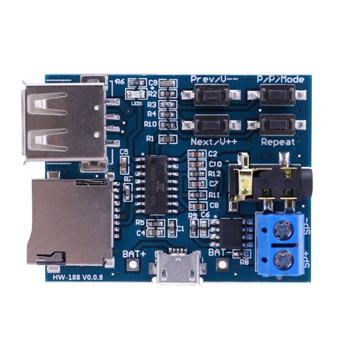 Audio Player Amplifier Module U Disk Decoding Player Amplifier Board TF Card Micro USB Mono Channel 