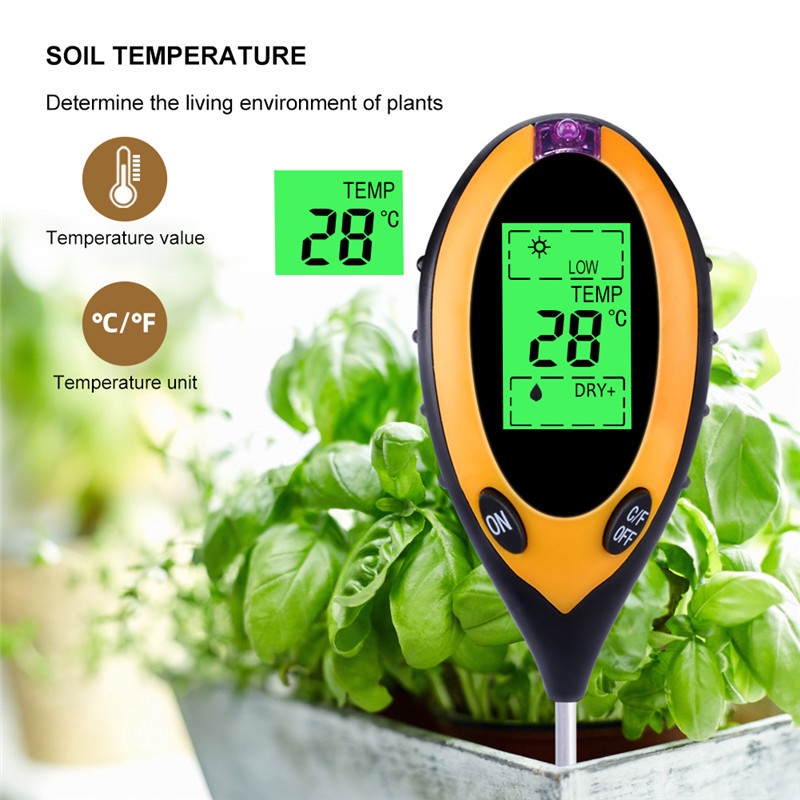 4 In 1 Soil Ph Meter Tester Soil Tester Ph Moisture Meter Temperature Sunlight Intensity Measurement