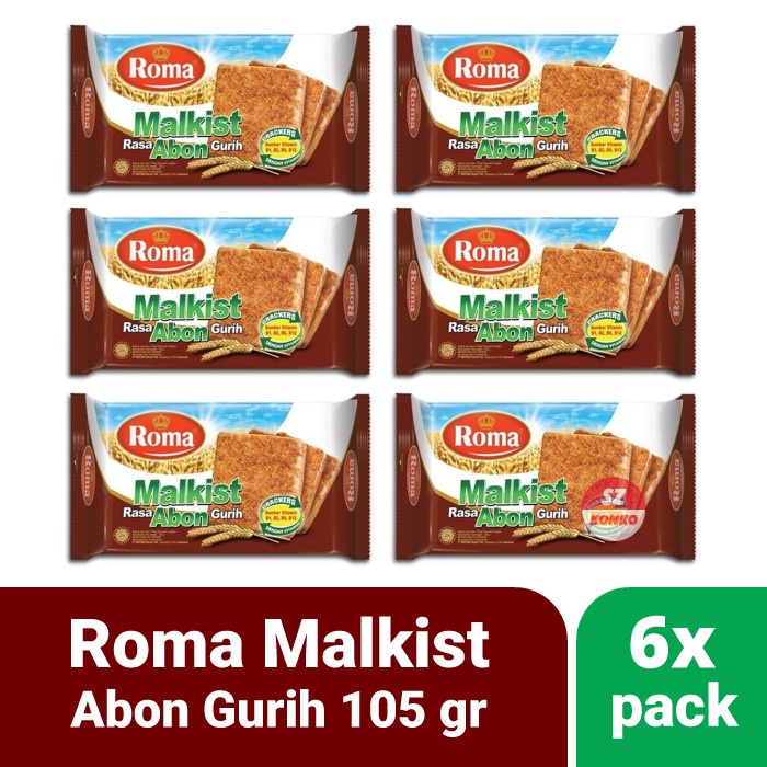 

Six Pack - 6x Biskuit Roma Malkist Abon Gurih 135 gr - Paket Hemat
