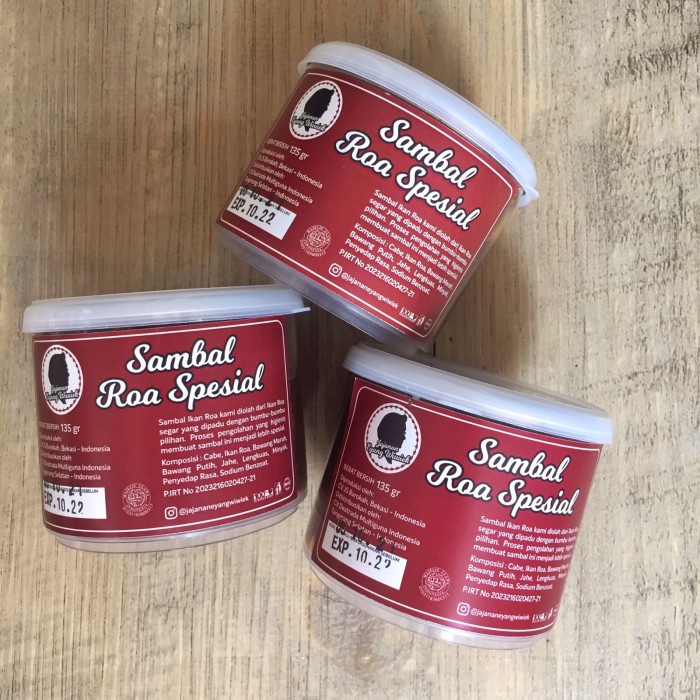 

Sambal Roa Spesial Merek Jajanan Eyang Wiwiek (berat bersih 135gr)