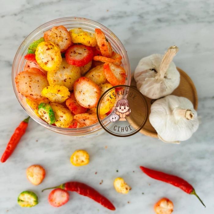 

Kerupuk Bawang Pedas (Kancing) Cemilan Food
