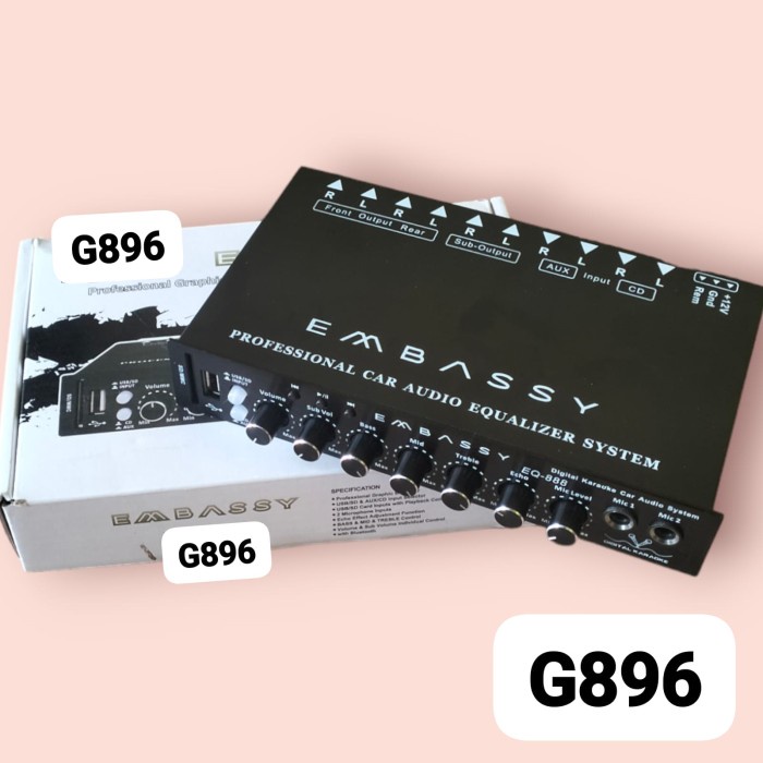 PREMIUM G896 ORIGINAL AMPLIFER MINI MENAMBAH ALAT KARAOKE CAR AUDIO PARAMETRIK BLUETOOTH EMBASSY