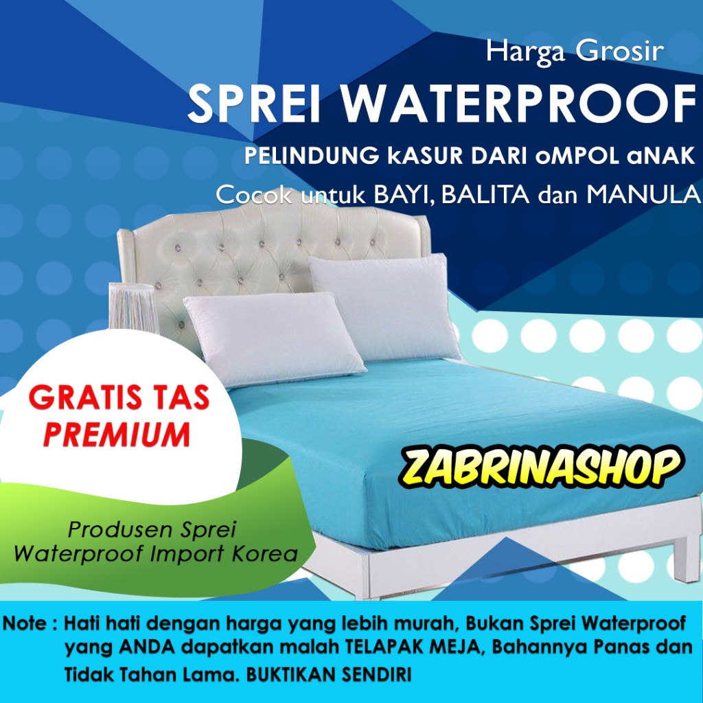 Zabrinashop SPREI WATERPROOF (BIG SALE ) murah sprei waterproof bahan Asli korea AY0
