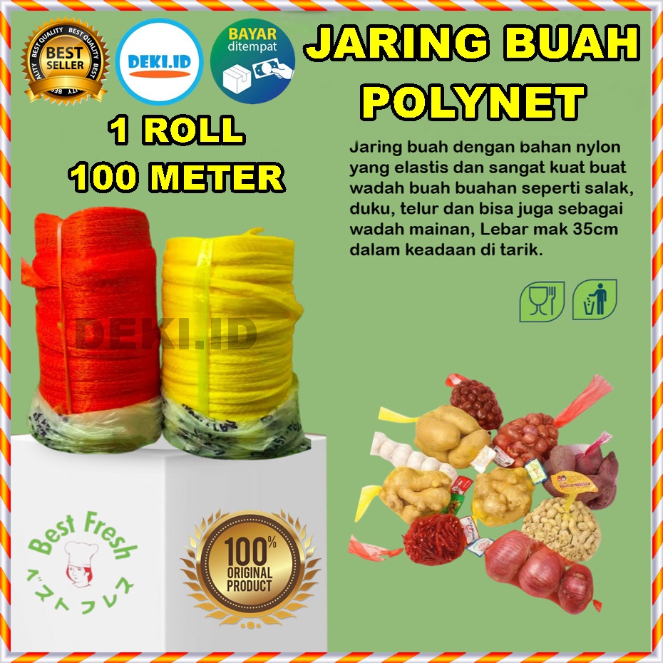Jaring Buah Polynet Roll 100 Meter Polinet Rambang Fruit Cover Buahan Paranet Plastik Sayur