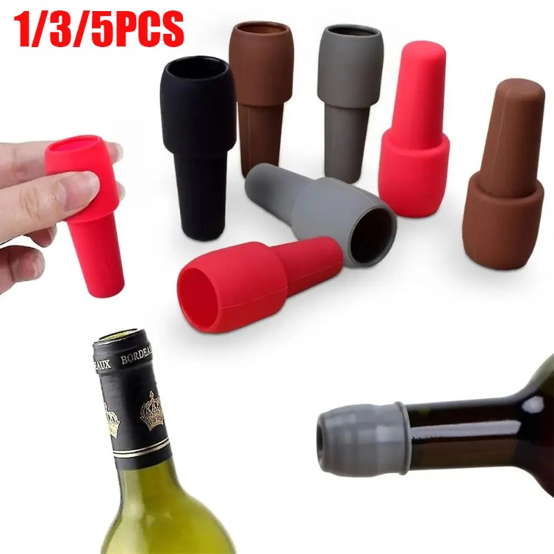 Silicone Wine Stoppers Beverage Bottle Sealer Reusable Sparkling Wine Bottle Stopper Keeping Wine