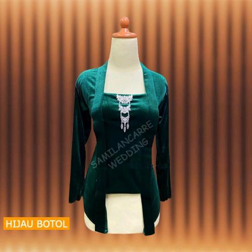 Kebaya Kutubaru Bludru Stretch Tebal Adem Model Klik - Dress, Wanita Panjang Mewah Best Seller