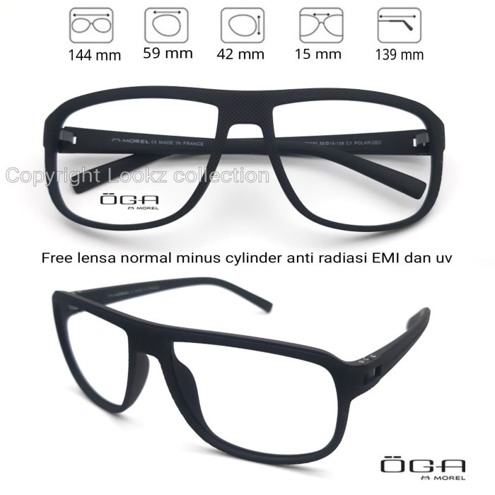 Frame Kacamata Lebar Oga Morel Semi Sport Gratis Lensa Radiasi Emi Best Seller