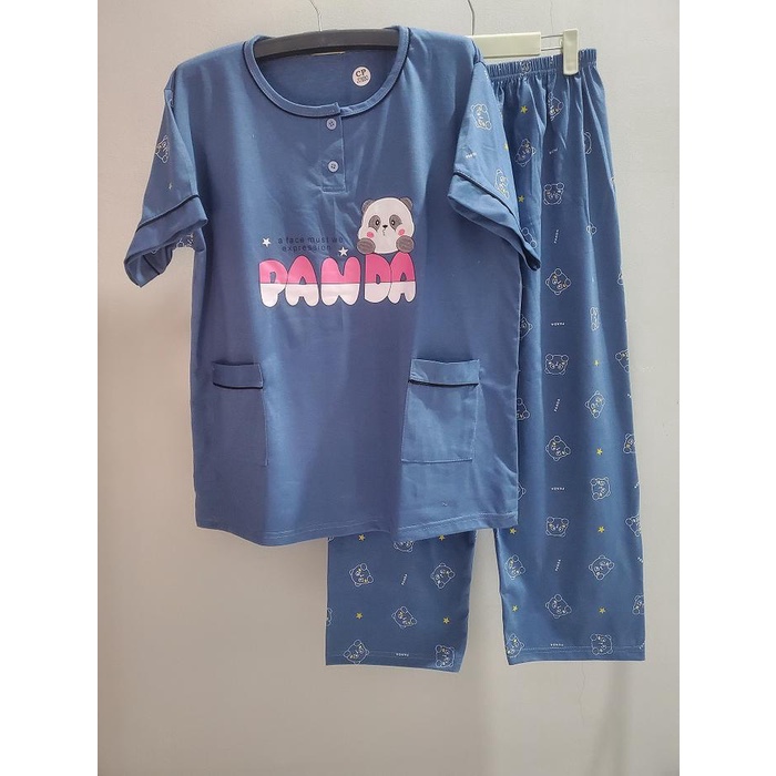 Baju Tidur CP JUMBO Tessa/ SETELAN Wanita Jumbo Tessa ( Lengan Pendek Celana Panjang )