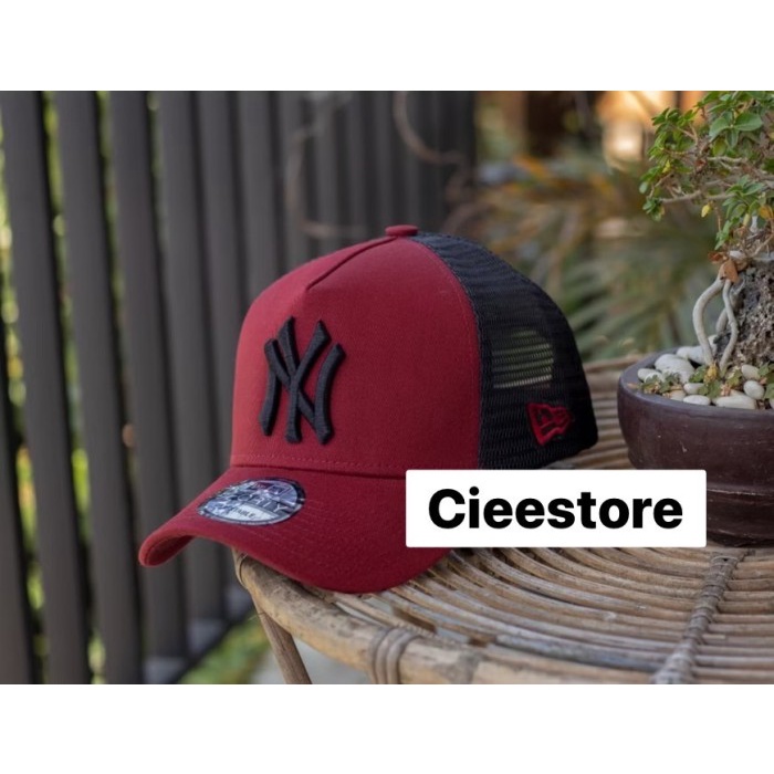 Topi Baseball Mlb Ny Trucker Original Red Maroon Caps