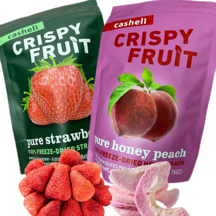 

casheli Bundle 100g Freeze-dried Strawberry 50g + Freeze-dried Pink Peach 50g Camilan Food Makanan