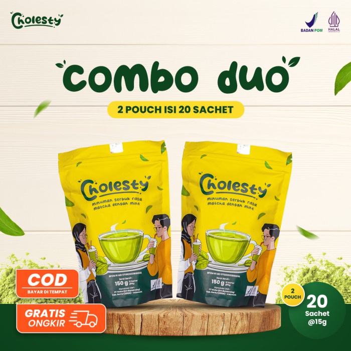 

[2 Pouch] CHOLESTY - Teh Penurun Kolesterol Ampuh Viral Terlaris Aman BPOM & Halal Original [1 Pouch