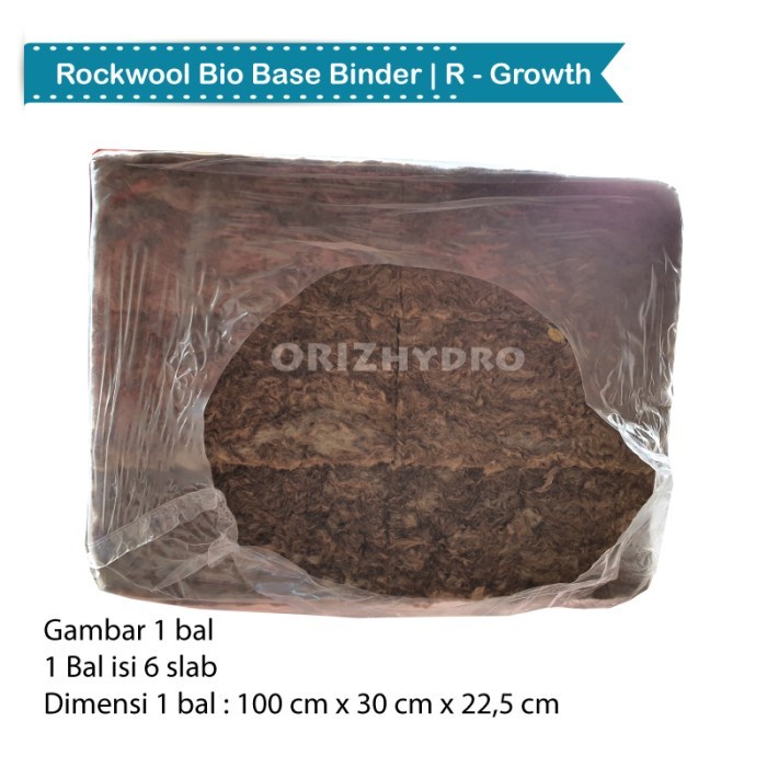 Rockwool Bio Base Binder R-Growth 1 SLAB Media Tanam Hidroponik
