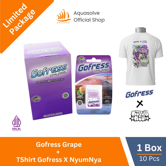 

[Limited Package] Gofress Grape 1 Box + TShirt Gofress x Nyumnya