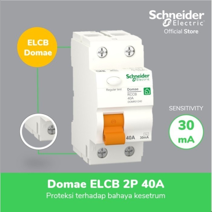SCHNEIDER ELCB 30MA 2P+N 40A DOMR01240 (3606481491480)