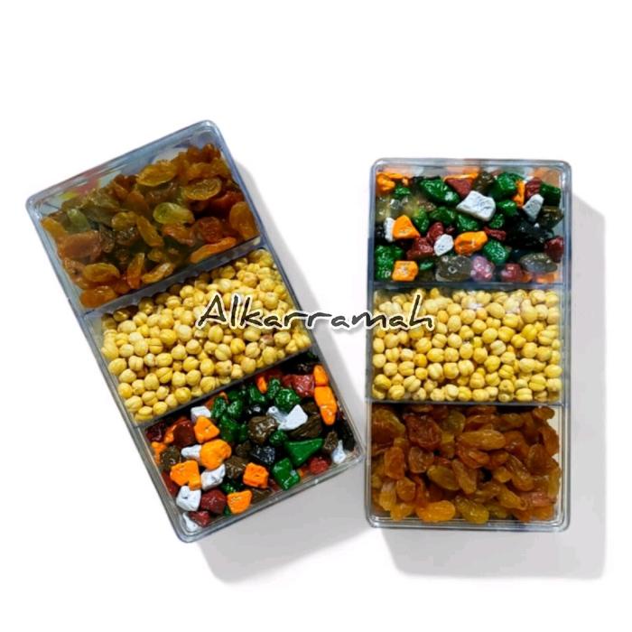"Paket 3" 3In 1 Hampers Cemilan Khas Arab Box Makanan Ringan Khas Arab Kacang Arab' Coklat Kerikil'