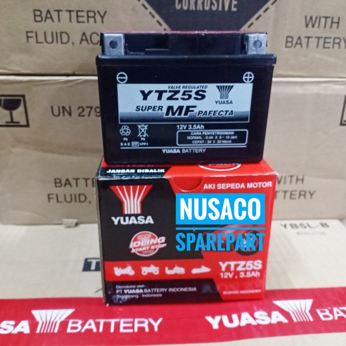 Aki Accu Yuasa YTZ5S Aki Kering Kharisma Supra X 125 Mio J Beat Scoopy